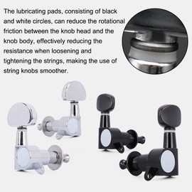 6PCS Guitar Sealed Tuning Pegs, Guitar Tuners String Sealed Tuning Key Pegs, Electric Guitar Sealed Tuners Tuning Keys Pegs, Machine Heads Set For Fender Stratocaster Telecaster (Silver/Chrome)