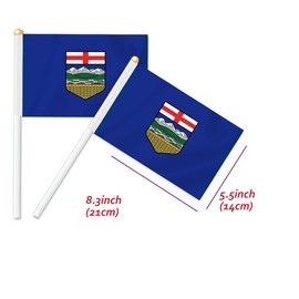 10 PCS Alberta Canada Handheld Flag, AB Hand Held Decor,Province Decoration Banner
