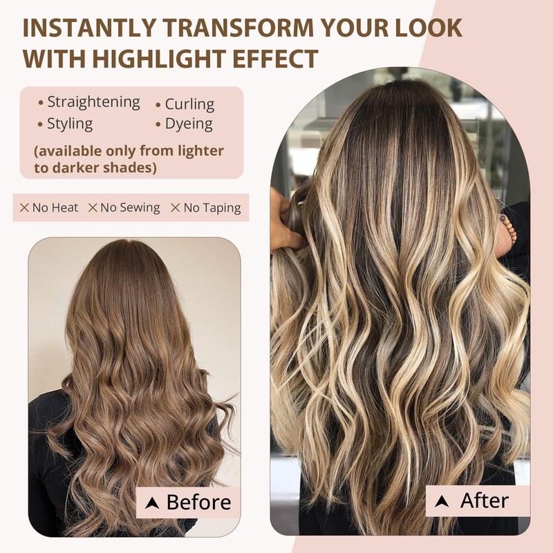 TESS Clip in Extensions Echthaar 6stk 44g, 6 Clip in