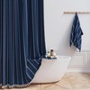 BTTN 78 Inch Long Shower Curtain - Boho Farmhouse Linen