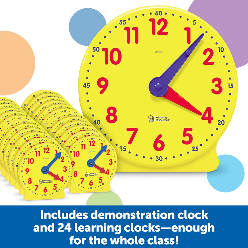Learning Resources Classroom Clock Kit - Preschool Must Have, Teaching