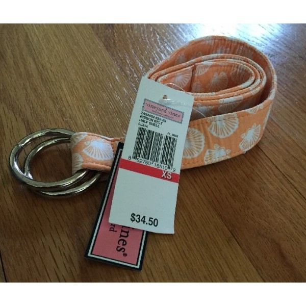 Vineyard Vines NWT Vineyard Vines Ribbon Belt Half Shell Guava