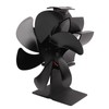 6 Blade Stove Eco Fan Black High Temperature Resistant Self