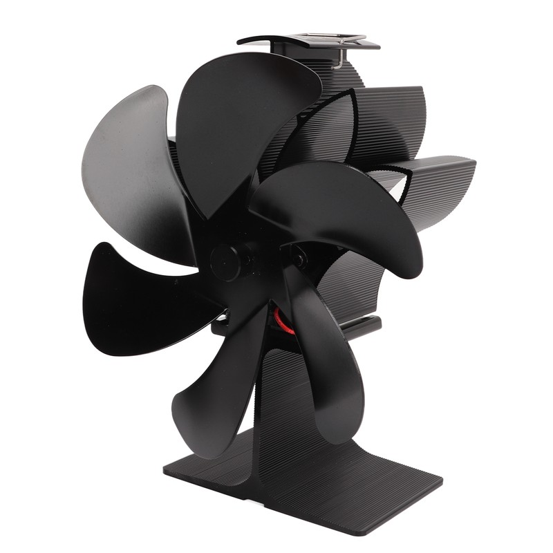 6 Blade Stove Eco Fan Black High Temperature Resistant Self