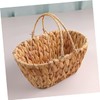 KOMBIUDA Natural Hyacinth Grass Bread Basket Woven Snack Organizer Decorative