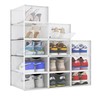 BINO 12-Pack Plastic Stackable Shoe Box Set - Clear |