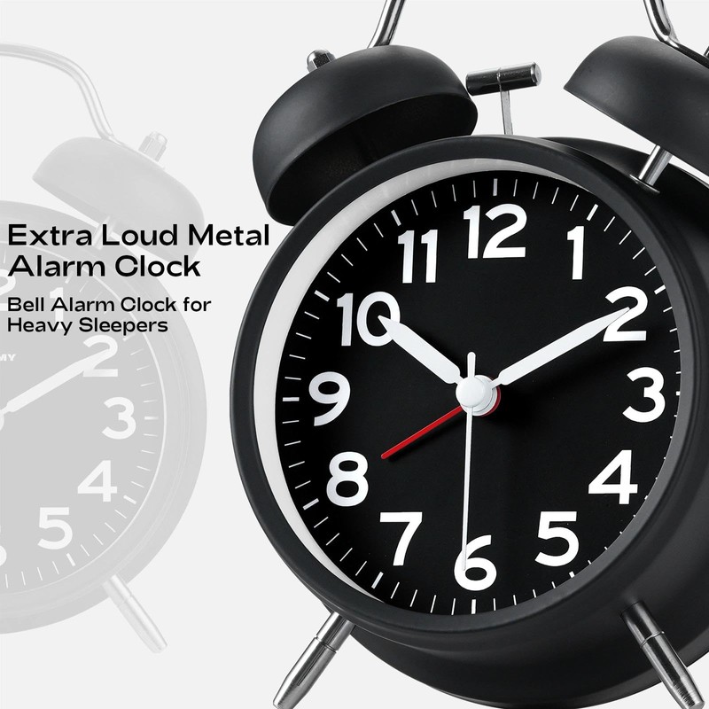 AKCISOT Loud Alarm Clock for Heavy Deep Sleepers, 4.5 Inches