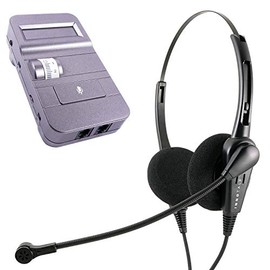 Phone Headset Compatible with Avaya ATT MLS-6, MLS-12D, MLS-34, MLS-6 and Most Desk Phones. Noise Cancel Headset with Digital Headset Amplifier - Cost Effective Customer Service Binaural Headset