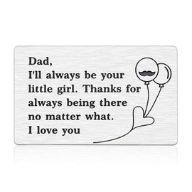 Dad Fathers Day Wallet Insert Card Valentine Christmas Stocking Stuffers Birthday Valentine's Day Gifts for Dad Daddy Papa Father of The Bride Fathers I Love You Dad Present from Daughter Kids