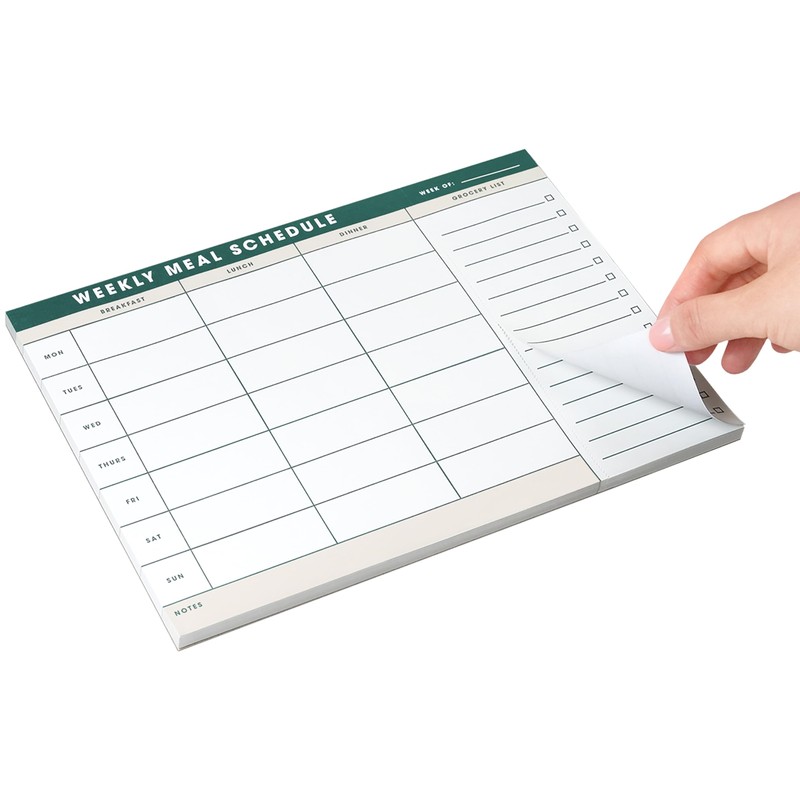 Weekly Magnetic Meal Planner & Tear Off Grocery List -