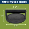 Vacmaster Cast Iron Burger Press Smasher, 6.25 Inch Diameter, Commercial