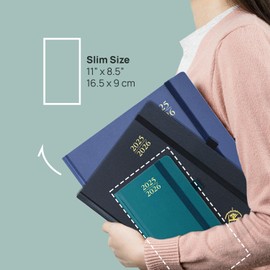 POPRUN Pocket Calendar 2025 2026 Small 16.5 x 9 cm (Aug.2025-Dec.2026) - Calendar 2025 2026 Small Hardcover - Diary 1 Week 2 Pages with Inner Pocket - Burgundy