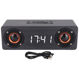 Bluetooth Speaker Multifunctional Hands Free Call Radio Alarm Clock Speaker for HomeFrench Grey