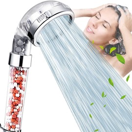 Nosame Shower Head, Filter Filtration High Pressure Water Saving 3 Mode Function Spray Handheld Showerheads for Dry Skin & Hair