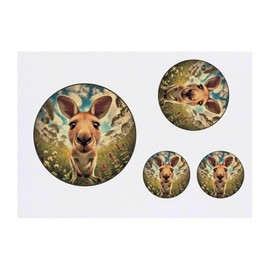 Azeeda 4 x 'Trail Cam Känguru' Temporäre Tattoos - Wasserfest, Hautfreundlich & Ungiftig · Transfers in Verschiedenen Größen (TO00081806)