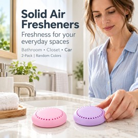 2-Piece Solid Air Freshener for Home & Car – Long-Lasting Fragrance for Bathroom, Bedroom, Closet & Vehicle