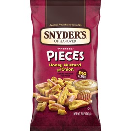 Snyder's of Hanover Pretzel Pieces, Honey Mustard and Onion, 5 oz (Pack of 8)