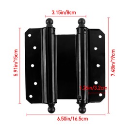 TamBee 6inch Double Action Spring Hinges, Self Closing Swinging Door Hinges Saloon Door Hinges for Cafe, Kitchen, Bar Doors, Including Pins and Screws, 2 PC