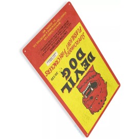 Decor Devil Dog Firecracker 4th July Fireworks Retro USA Wall Décor Metal Tin Sign New