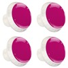 LRCCJS Modern Hot Pink Solid Color 4 Pcs White Glass