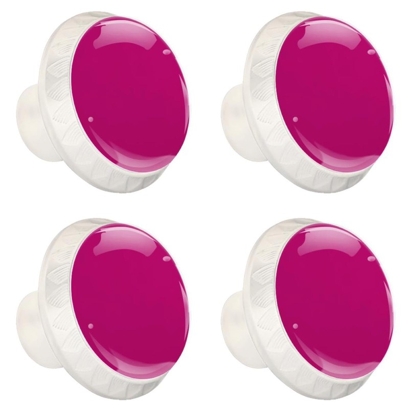 LRCCJS Modern Hot Pink Solid Color 4 Pcs White Glass