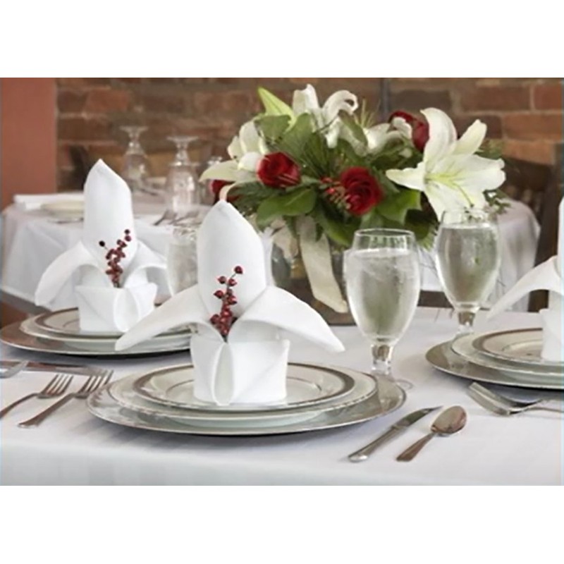 Milliken Signature Plus Polyester Square White Napkins (Set of 12)