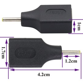 AAOTOKK (2 Pack) DC 2.5 × 0.7mm to USB DC Power Adapter USB 2.0 A Female to DC 2.5×0.7mm Male 5 V DC Power Charge Barrel Connector for Tablet,Access Control Attendance,Electronic Dog.(F/2.5x0.7)