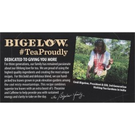 Bigelow Peak Energy Black Tea 18 Bags Caffeinated Pack of 6 1.39 Ounces