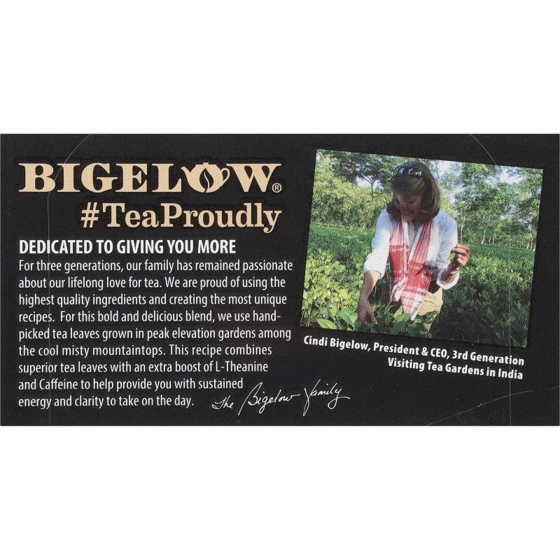 Bigelow Peak Energy Black Tea 18 Bags Caffeinated Pack of