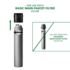 AO Smith Basic Direct Connect Under Sink Replacement Filter For AO-MF System - Carbon Block Filter Reduces Up To 99% Of 9 Harmful Contaminants - AO-MF-R