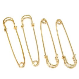 Honbay - 20 alfileres de seguridad extragrandes de 3 pulgadas resistentes para mantas, faldas, faldas escocesas, manualidades (dorado)