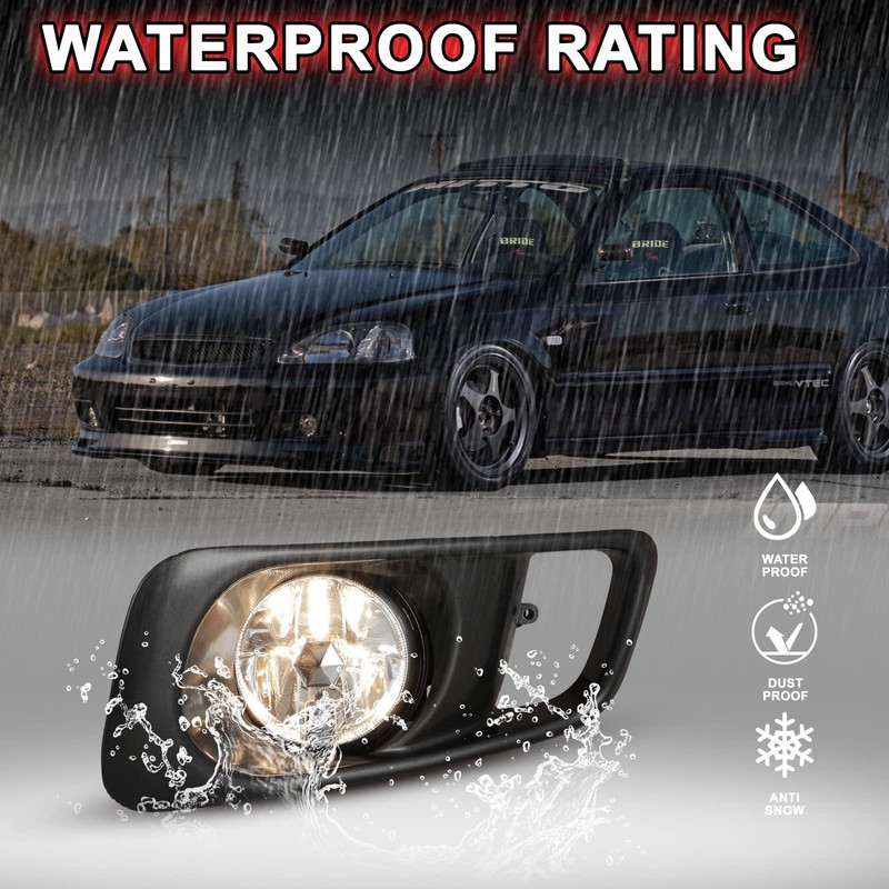 AUTOFREE Fog Lights Fit for Honda Civic 1999 2000 with