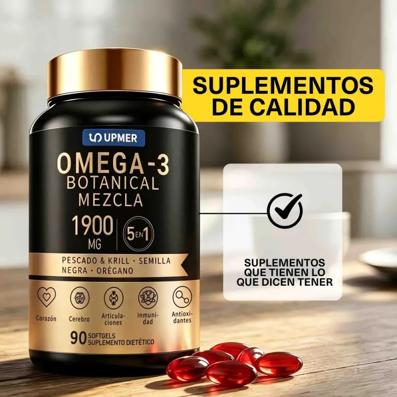 UPMER Omega 3 Premium 5 en 1 con Aceite de
