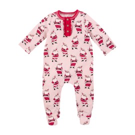 Mud Pie Baby Girl's Christmas Santa Sleeper, Pink, 3-6 Months