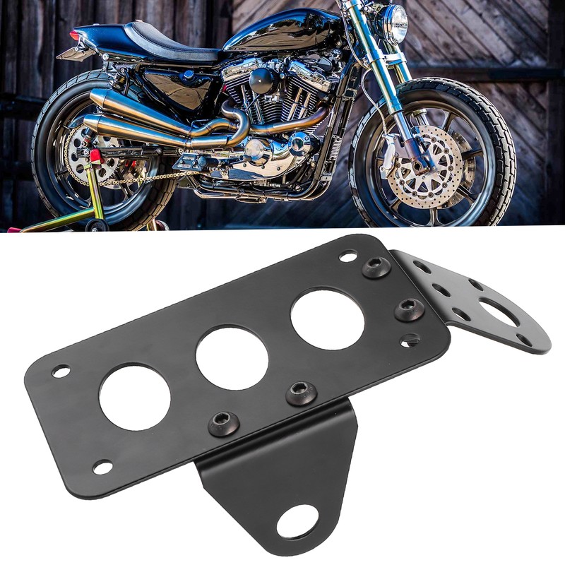 Motorcycle License Mount Plate Holder Bracket Side Mounted Tail Light