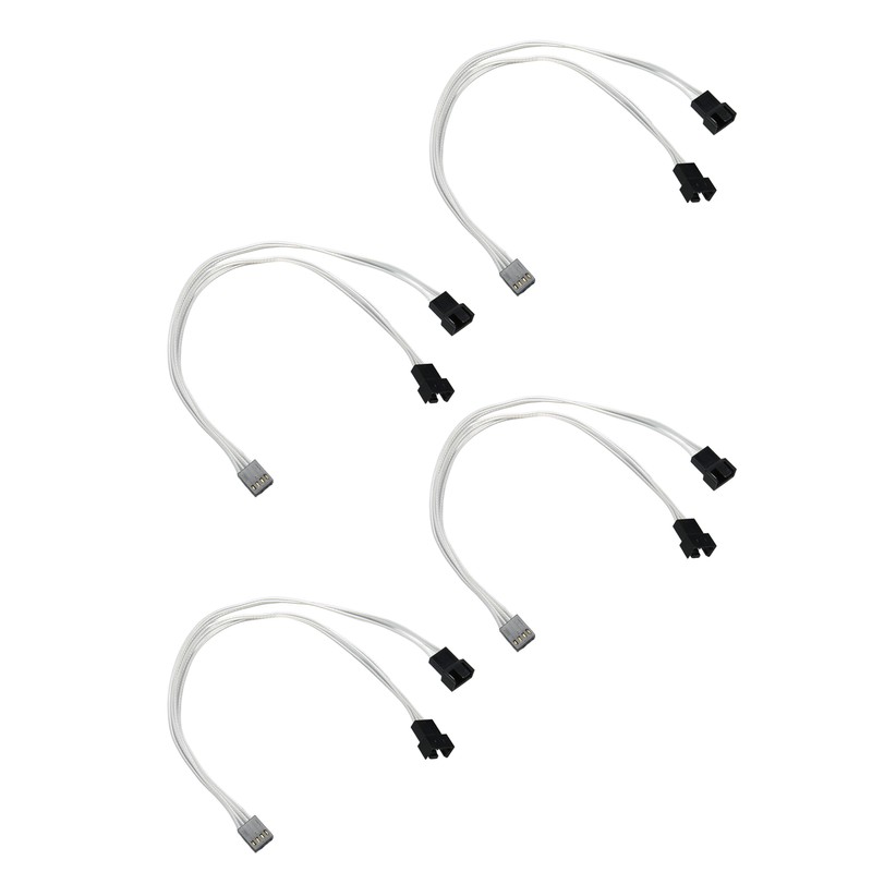 4pcs PWM Fan Extension Cable 4 Pin Silver Coated Copper