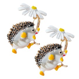 CYNOSURETECH 2 Pieces of Hedgehog Brooches, Animal Brooches, Vintage Brooches, Cute Brooches, Animal-Shaped Jewelry,