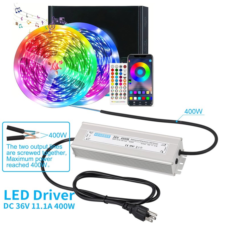 KEKEBEE LED Driver 36V400W Waterproof Power Supply 110V/130V AC to