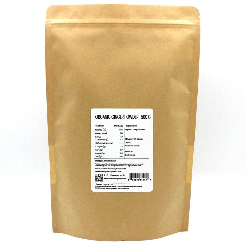 Thames Organic Organic Ginger Powder 1kg - No Additives or