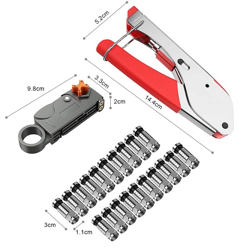 Compression Pliers Set, Cable Crimping Tool, F-Compression Tool for RG58