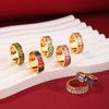Eternity Rainbow Ring, Birthstone Ring, Baguette Ring, Wedding Ring, Thumb