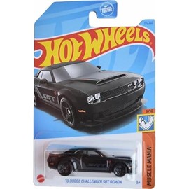 Hot Wheels '18 Dodge Challenger SRT Demon, Muscle Mania 6/10 [Black] 151/250