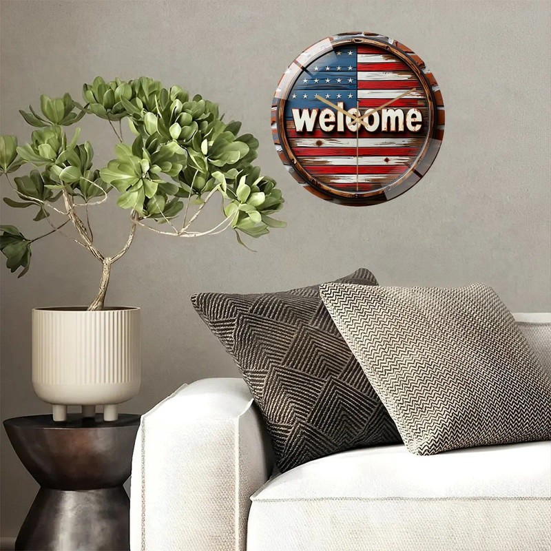 Modern Round Glass Clock 30x30cm Custom Design Crystal Clear Glass