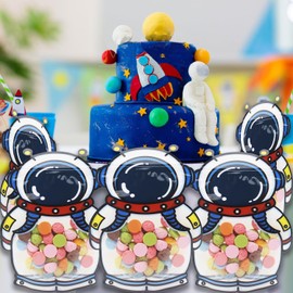 20 Pack Goodie Bags Cartoon Astronaut Candy Treat Bags Small Plastic Ziplock Seal Bags Boy Gift Bags Resealable Packaging Storage Bags Kids Party Favor Birthday Bags Baby Shower Supplies(Astronaut)