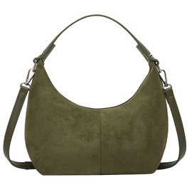 Slouchy Suede Shoulder Bags For Women Retro Crossbody Bag Tote Bag Satchel Bag Winter Work Purses Crescent Bag Handbag Fall, Green