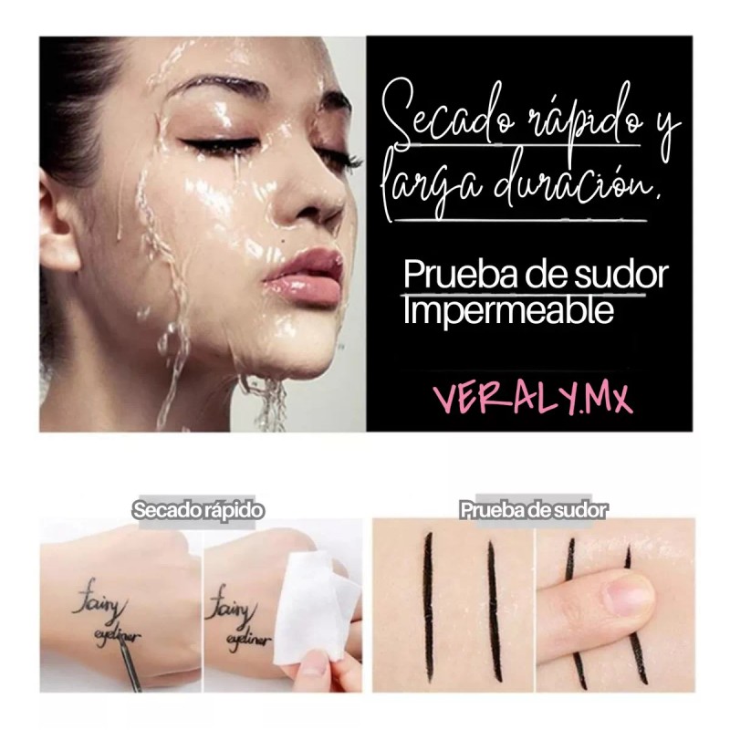 Veraly Delineador De Ojos Negro Plumón Y Sello De Figuras