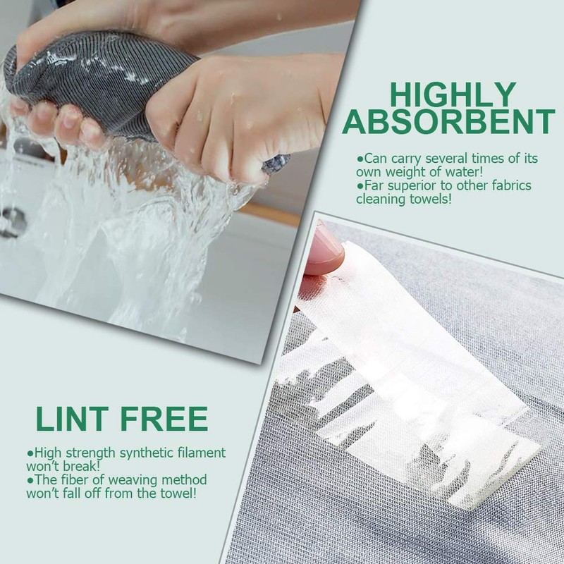 Modixun 6Pcs Microfiber Glass Cleaning Cloths, Highly Absorbent Lint Free