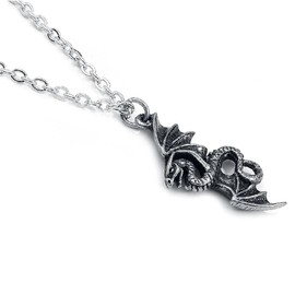 Alchemy Gothic Flight of Airus Women's Standard Necklace, Pewter, pewter