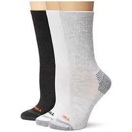 Merrell mens 3 Pack Performance Hiker (Low/Quarter/Crew Socks) Casual Sock, Gray Assorted (Crew), 10 13 US