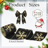 Xinnun Christmas Snowflake Wired Ribbon 2.5 Inches 2 Rolls Satin